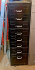 Black 3  X 5  Catalog Industrial 8 Drawer Apothecary Ledger Or File Card Cabinet