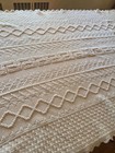 Handmade Crochet Throw Blanket Afghan Cream Cables Chunky Cozy Cabincore