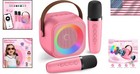 Mini Karaoke Machine With 2 Wireless Mics   Lights - Perfect For Kids  Parties