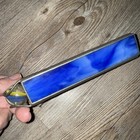 Vintage Slag Triangle Kaleidoscope Stained Glass Marble Cobolt Blue Marblescope