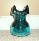 Great Dark Aqua Cd 254 Hemingray No  3 Cable Glass Insulator  g 