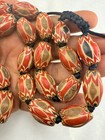 Old  Red Chevron African Trade Beads-antique Glass Beads
