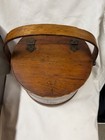 Antique Firkin Sewing Basket hinged Lid excellent 