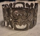 Vintage Sterling Silver 925 Mexican Panel Bracelet Signed V  Acosta 925 Size 7