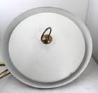 Vintage Mcm Brass Retractable Hanging Light Fixture 14  W  Glass All Original