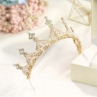 Rhinestone Diamond Gold Tiara Pageant Bridal Hair Accessory Crystal Crown Gem