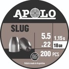 Apolo Slug Hp 200 Count Hollow Point 5 5mm  22 Caliber 18gr Airgun Pellets