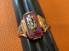 Vintage 1947 10k Gold   Enamel Webster Groves High School Class Ring Size 5 25