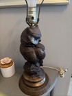 Handmade Ceramic Owl Night Light table Lamp Vintage Works Great For Hunting Camp