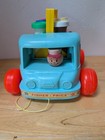 Vintage 1965 Fisher Price Milk Wagon Truck Pull Toy No  131 W crate   6 Bottles