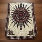 Vtg Dashiki African Print Adjustable Waist Gold Maroon Kaftan Kimono Dress O s