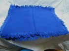 Vintage Set 5 Placemats Or Napkins Royal  Blue Self Fringe Linen 15   x12    Unused