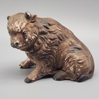 Vintage Bison Buffalo Figurine Ceramic Figurine Rare Sitting Resting Pose Read