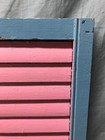 Antique Vtg 14x27 Pair Shabby House Window Wood Louvered Shutters Chic 1678-25b