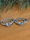 Vintage Pair Of Shoes Clips Silver Tone With Rhinestones