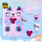 Cat Diary With Lock Gift For 6 7 8 Year Old Girl secret Journal Notebook Diary F