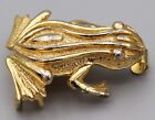 Vintage Frog Belt Buckle Signed  Mimi Di N 1976 Gold Tone