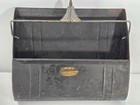 Vtg Upright Dust Pan Delphos 2 Ft Twisted Metal Handle  Rust   Wear Vintage