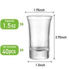 40 Pack Shot Glass Bulk Set With Heavy Base  1 5 Ounce Whiskey Shot Glasses     