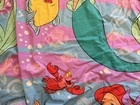 Vintage Disney Little Mermaid Ariel Sebastian Twin Flat Sheet Usa 1998 Purple
