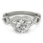 2 ct Round Cut White Moissanite Engagement Ring 14k White Gold Size 7 5