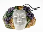 Vintage Ceramic Mask Majolica Bacchus Made In Italy Small Wall 5in Chipped 1989