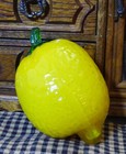 Fruit Murano Style Handblown Glass Yellow Lemon 5    Textured Realistic Art Glass