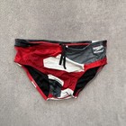 Speedo Men Red White Grey Team Endurance  Swim Brief Swimwear Size 34