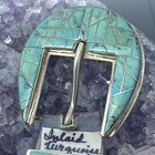 Vintage Navajo Sterling Silver Turquoise Ranger 4 Pc  Belt Buckle Set Signed Mm