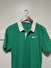 Nike Dri Fit Adv Green White Slim Fit Tennis Polo Shirt Fz6933-324 Size Mt