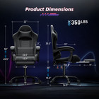 Ergonomic Coumputer Gaming Chair Office Swivel Recliner Seat W  Footrest Black