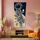 Retro Snow Leopard Latch Hook Wall Hanging Shag Rug Pop Art Mcm 70s Maximalist