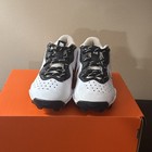 Kids Nike Alpha Huarache 4 Kystn Bg Dj6525-106 Cleats White black Size 11c