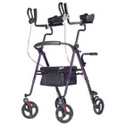 Deluxe Elenker Heavy Duty Upright Rollator Walker Stand Up Medical Aid Purple Us