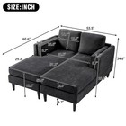 Modern Chaise Lounge Sofa Bed 53 5  Upholstered Sofa Couch Free-combined Sofa