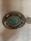 Sweet Kingman Turquoise Stone30x40mm  Set In A Vintage Buckle
