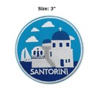 Cute-patch Santorini Travel Embroidered Iron On Sew 3 Inches  Blue And White