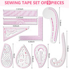 9 Pcs Clear Metric Sewing Ruler Set French Curve Pattern Making Ruler Kit For Kn