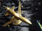 Brass Airplane Figurine Sculpture Collectible Aviation Metalware