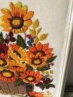 Vintage 17 1 4  X 13 1 4  Crewel Embroidered Framed Floral Flower Picture