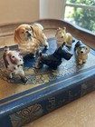 Vintage Japanese Mcm Ceramic Dog Figurines Set Of 5 Breeds