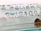 Vintage A-b Polish Co Chicago Clear Embossed Glass Bottle 5 3 4  W  Cork Inside