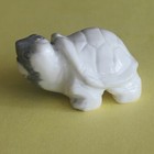 1 5   Carved Gemstone Crystal White Turquoise Turtle Figurine Animal Carving  