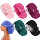 6 Pcs Extra Large Satin Lined Scrub Caps For Women  Adjustable Surgical Hats  Lo