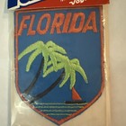 Vintage Nos  Florida  Palm Trees   Ocean  Iron On Souvenir Patch By Voyager