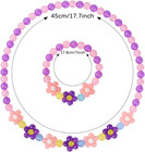 Girls Jewelry Set - Cute Flower Beads Necklace Bracelet-toddler Girls Flower Jew