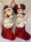 Disney Parks Mickey Mouse   Minnie Mouse Plush 3d Christmas Stockings Nwot 20   