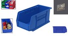 Used   Plastic Storage Bins  Stackable  Blue  15x8x7 Inches  6-pack Used  