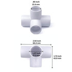 4-pack 1 2 In  Pvc 5-way Elbow Fittings Astm Sch40 Furniture-grade Connectors