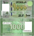 Lebanon 1000-100000 Livres 6 Pieces Set  2014-2022  P-90-95  Unc